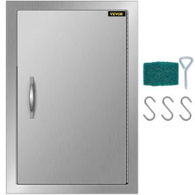VEVOR BBQ Access Door 17W x 24H Inch, Vertical Single BBQ Door Stainless Steel, Outdoor Kitchen Doors for BBQ Island, Grill Station, Outdoor Cabinet