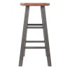 Ivy Counter Stool; Rustic Teak & Gray