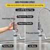 VEVOR Commercial Faucet with Pre-Rinse Sprayer, 8" Adjustable Center Wall Mount Kitchen Faucet with 12" Swivel Spout