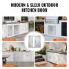 BBQ Access Door, 24W x 24H Inch Double Outdoor Kitchen Door, Stainless Steel Flush Mount Door, Double Wall Vertical Door with Handles and Hooks