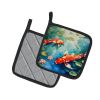 Koi Fish Pair of Pot Holders Kitchen Heat Resistant Pot Holders Sets Oven Hot Pads for Cooking Baking BBQ, 7 1/2 x 7 1/2