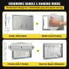 VEVOR BBQ Access Door 24 x 17 Inch Horizontal Island Door with Vents Stainless Steel Single Access Door Flush Mount Outdoor Kitchen