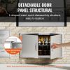 BBQ Access Door, 36W x 21H Inch Double Outdoor Kitchen Door, Stainless Steel Flush Mount Door, Wall Vertical Door with Handles, for BBQ Island