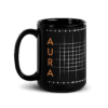 Aura Black Coffee Mugs with Grid design by HadiArts (Size + Color: 15- Oz)